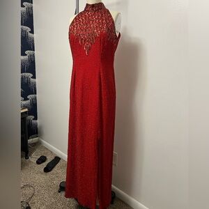 Laurence Kazar New York Red sequin gown
